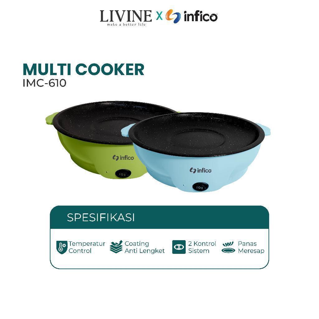 Infico Panci listrik Panggangan Bbq Grill Pan listrik Alat Pemanggang Serbaguna IMC