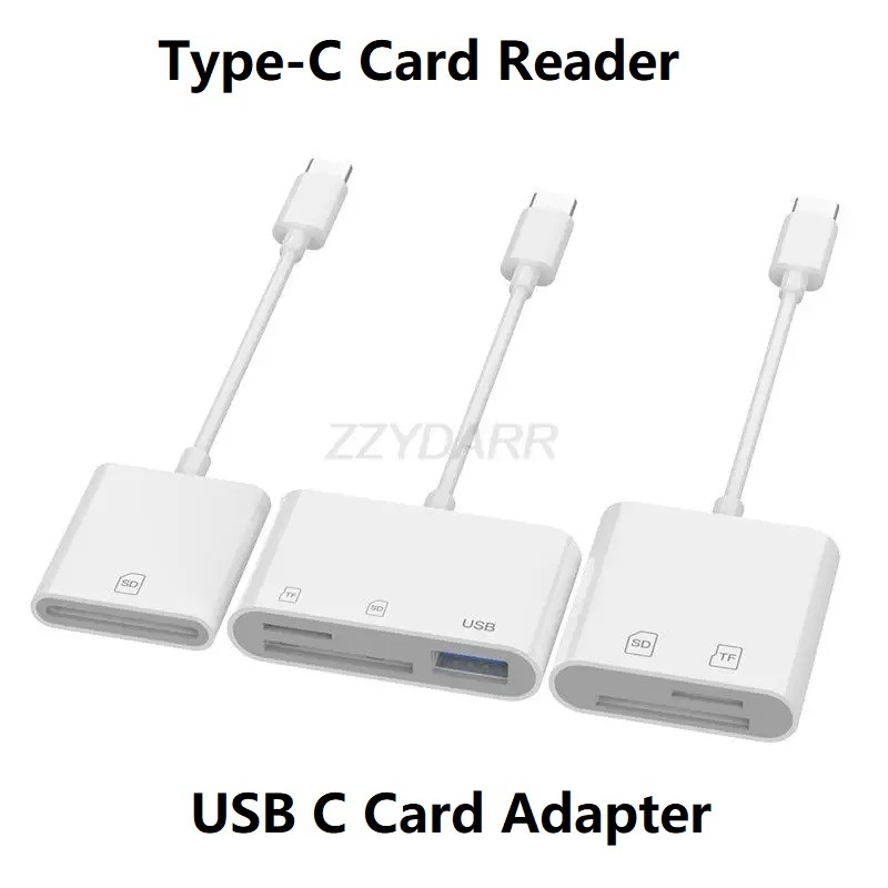 C Type Card Reader USB C to SD TF CF Camera OTG Memory Card Reader Adapter for iPhone 16/15 MacBook 