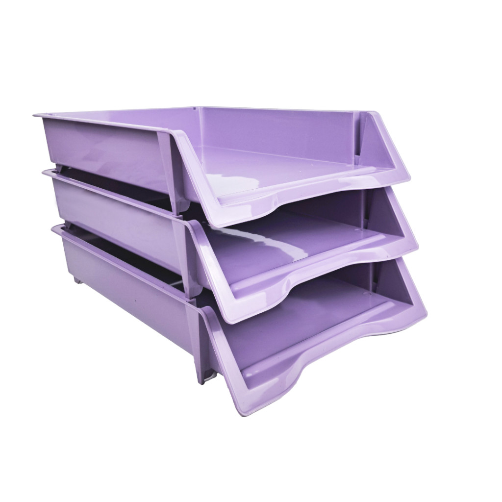 READY Rak Kertas Warna Pastel Dokumen Meja Elevated Tray Paper Tray F4 Rak Surat Meja 3 Susun Plasti