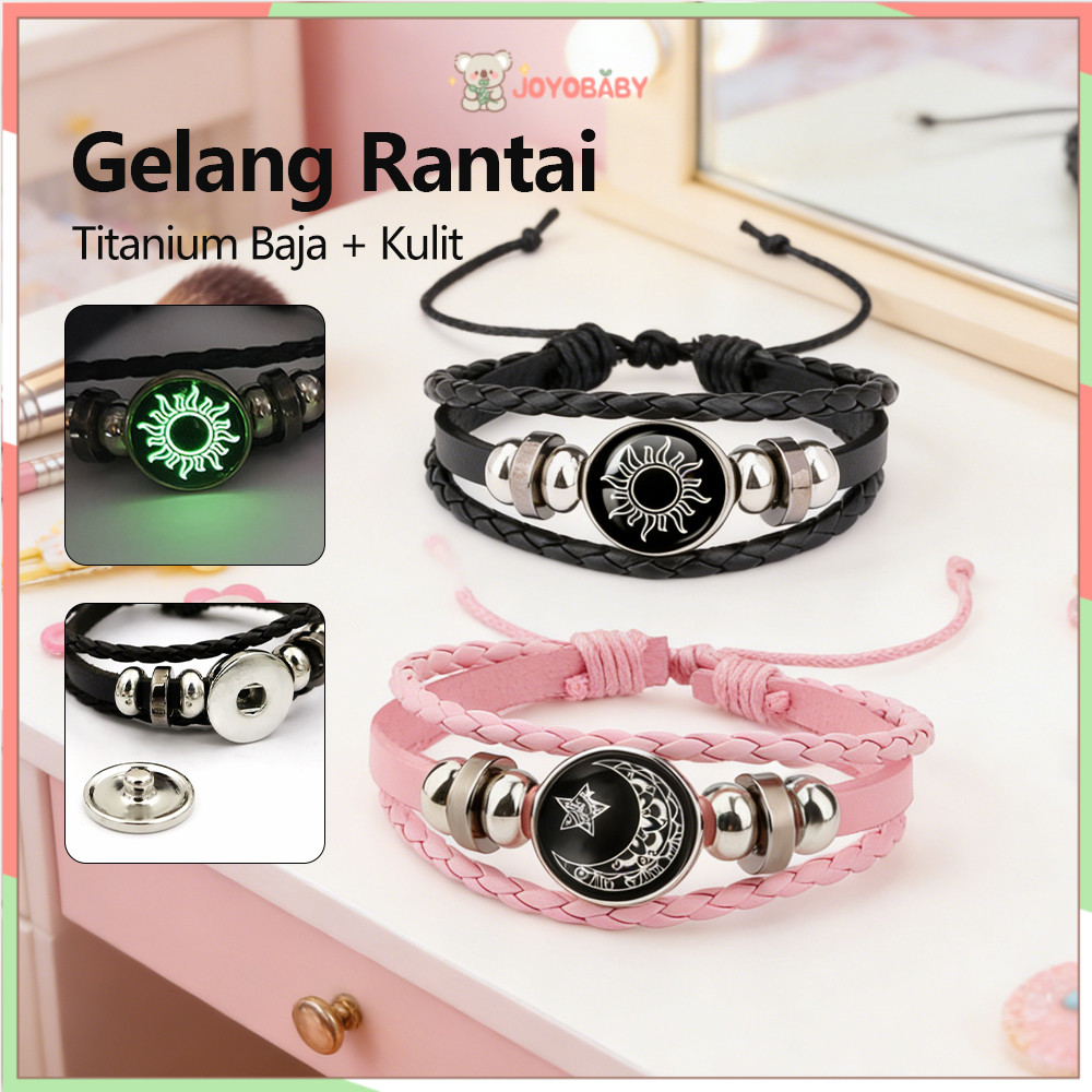 Joyobaby Gelang Couple Kekasih Matahari dan Bulan Gelang Matahari dan Bulan Kulit Gelang Couple Pasa