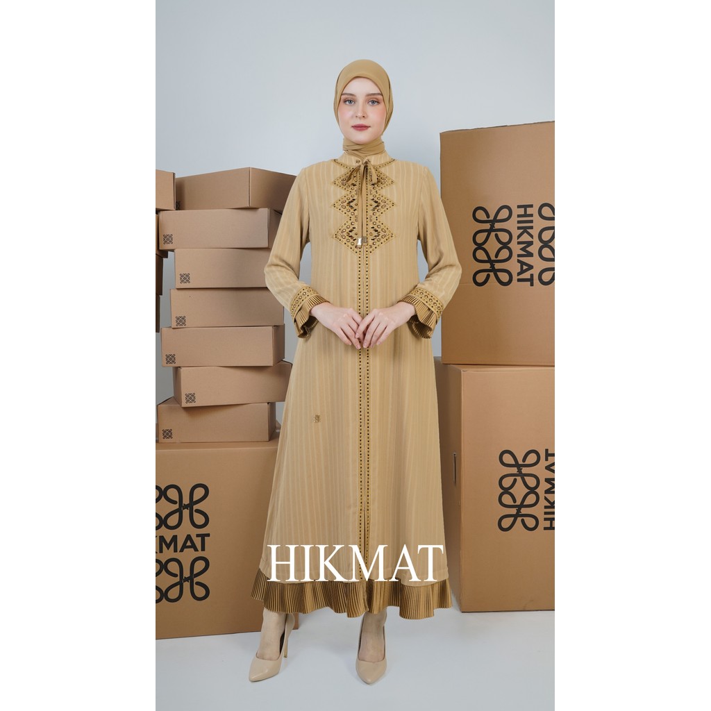 Hikmat Original Fashion A6640-02 - Abaya Hikmat  - Noerbutikmuslim - Gamis lebaran - Gamis Mewah - G