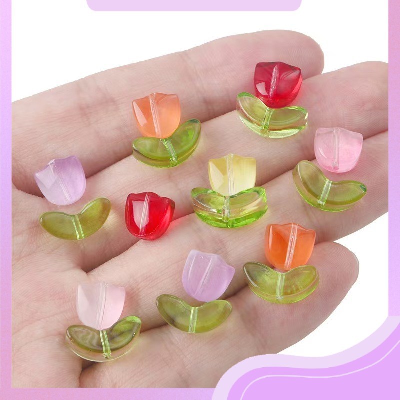 (10set/20pcs) Manik-Manik|Manik Bunga|Manik Kaca|Manik Manik Bunga|Manik Tulip|Manik Manik Bunga Tul