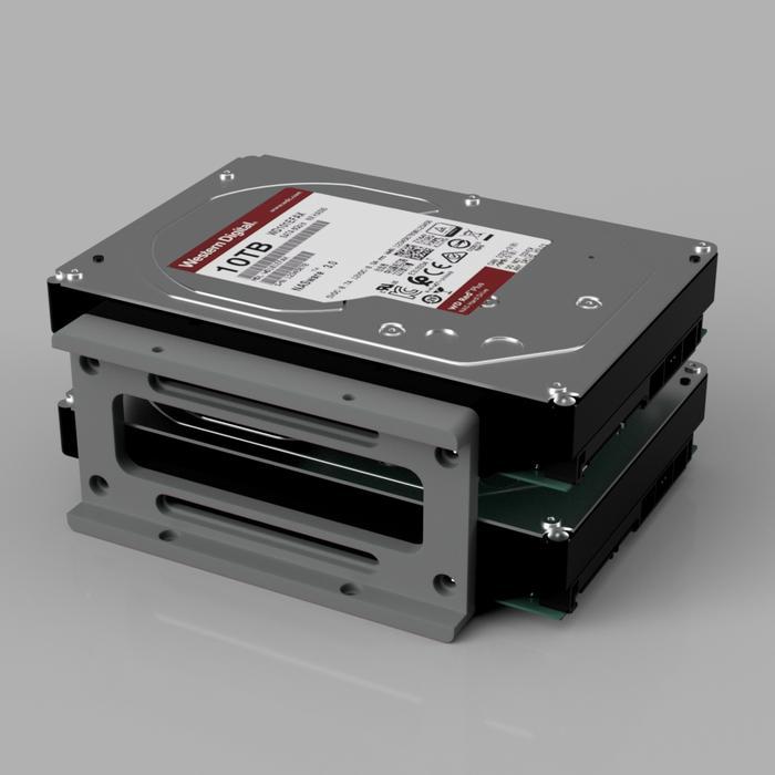 2 Slot Hard Disk Rack 3.5 / HDD Rack 3.5 / Stand Hard Disk 3.5 / HDD Mounting rack - Putih