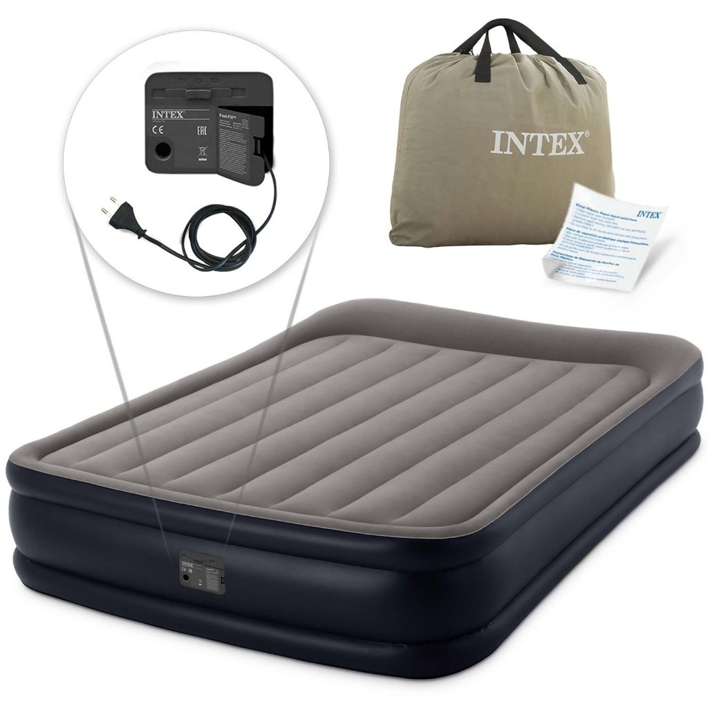 INTEX - Kasur Angin Queen Durabeam Deluxe 64136 + pompa + tas kasur angin jumbo