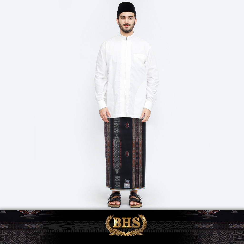 Sarung BHS Classic Silver Motif C48 JGB SJ Hitam Merah