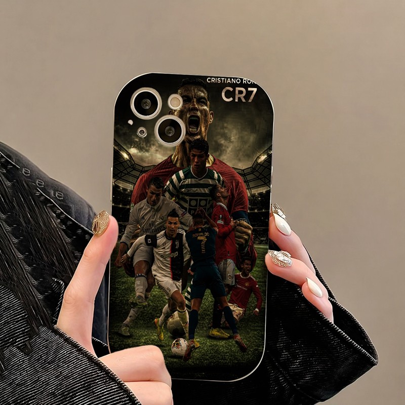 Casing iPhone Redmi Cristiano Ronaldo Cr7 Untuk iPhone 16 15 14 13 12 11 Mini Pro E MAX Untuk Redmi 