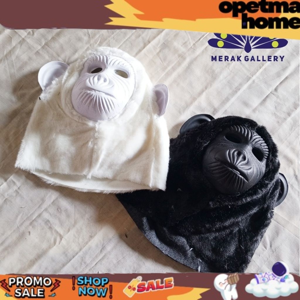 BERARTI Topeng Monyet/Jaranan Murah/Topeng Monyet Hitam/Putih GONG