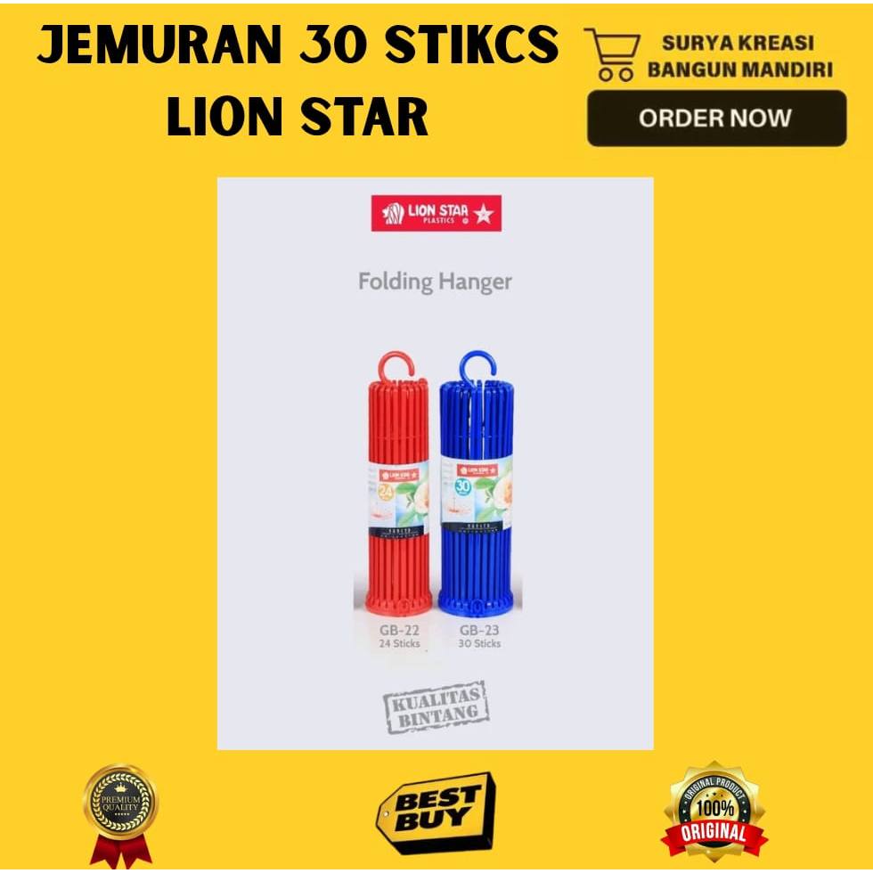 FOLDING HANGER LION STAR 30 STICK JEMURAN LIPAT LION STAR JEMURAN BULAT LION STAR HANGER PAYUNG LION