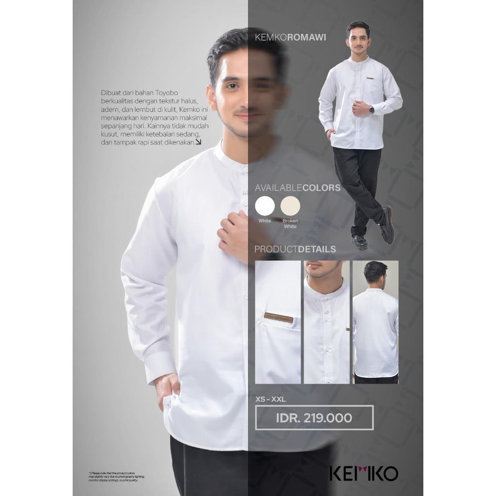 RABBANI ORI - Baju Koko Rabbani Putih Pria – Lengan Panjang & Pendek Premium Original Muslim Dewasa