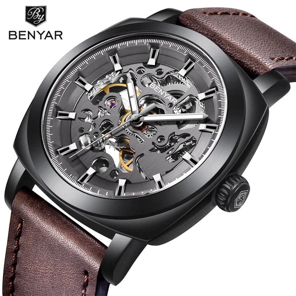 Jam Tangan BENYAR Men's Watches Top Brand Luxury Business Automatic Mechanical Watch Men Waterproof 