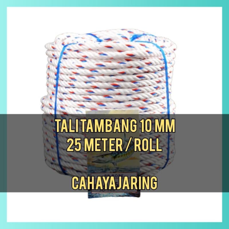 COD GARANSI TALI TAMBANG PLASTIK 10 MM 50 METER / TALI TAMBANG KILOAN / TALI TAMBANG SERBAGUNA