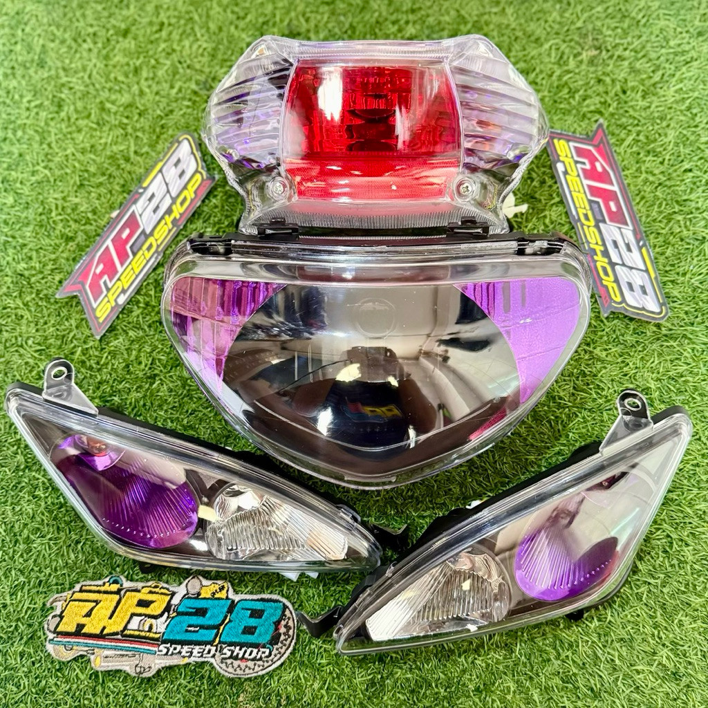 LAMPU DEPAN - LAMPU SEIN - LAMPU STOP MOTOR ( MIO SPORTY 5TL ) MODEL STANDAR CUSTOM UNGU GEN-A / HEA