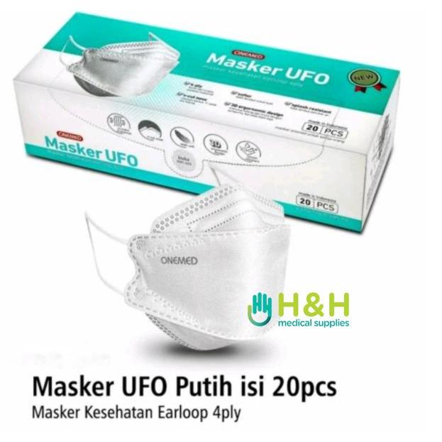 PROMO  Masker KF94 Onemed / Masker UFO Onemed 4ply / Masker UFO Onemed kf9452 - Merah Muda