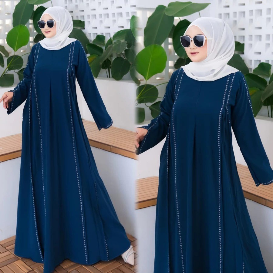 Abaya Melisa Series Bahan Sabrina Anti UV Gamis Daily Simple Syari Busui Friendly