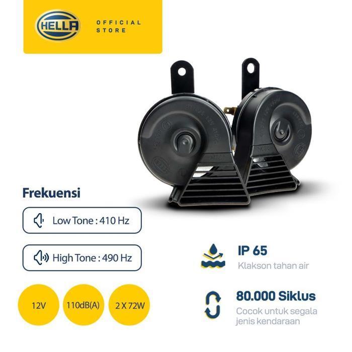 Klakson Waterproof Hella TE12 - Klakson keong mobil motor - Relay - Klakson