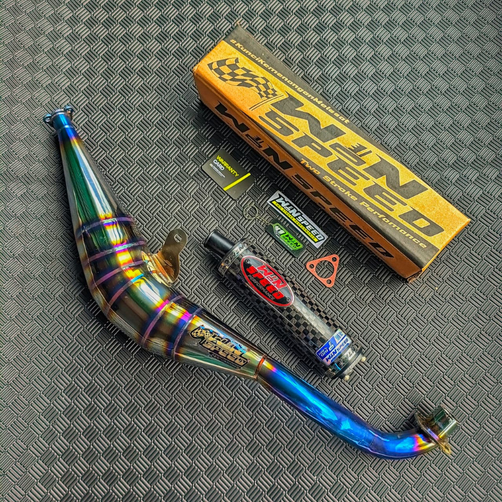 Knalpot Yamaha FIZ R, FIZ, Force One Half Blue BM POWER SAMPING Silencer Carbon Plain Doff & Catur G