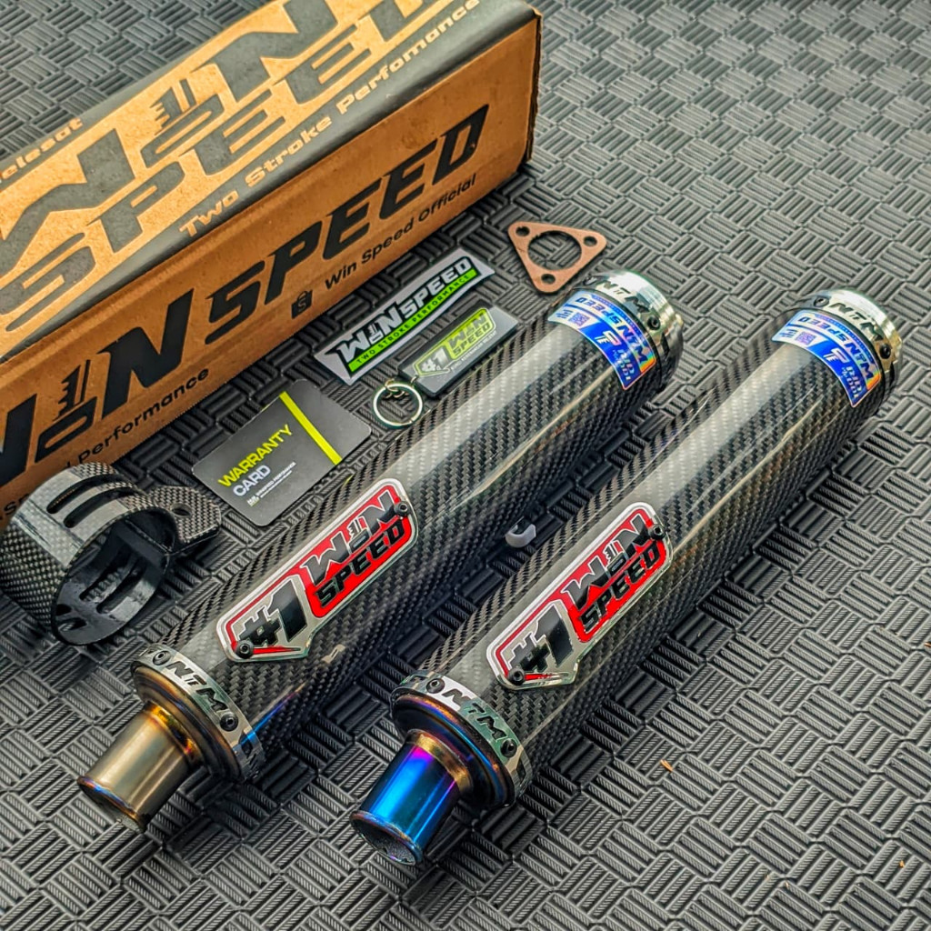 SILINCER SILENCER ONLY Knalpot Ninja 2 Tak R, RR, SS Carbon Twill Glossy Ujung Titanium ORI WIN SPEE