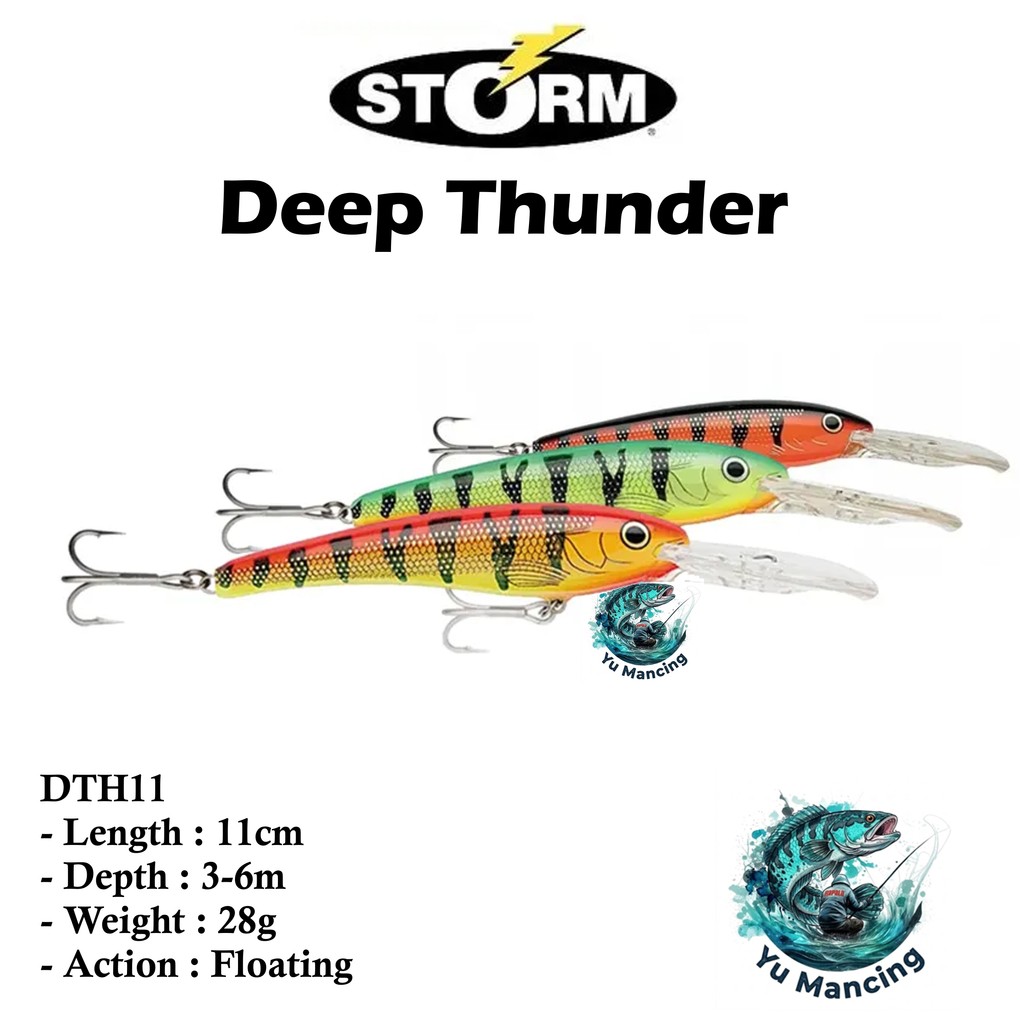 Lure Storm Deep Thunder DTH11 - Umpan Casting Trolling 11cm 28gram  Depth 3.0 - 6,0 meter