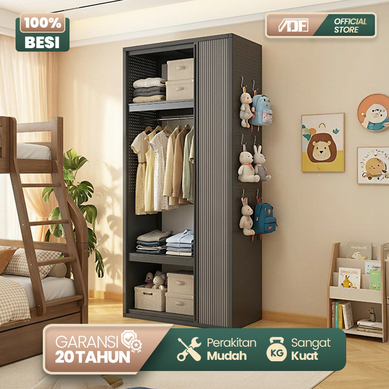 Lemari Pakaian Sederhana Lemari Tirai Gantungan Lemari Baju Besi Minimalis Lemari Full Gantungan