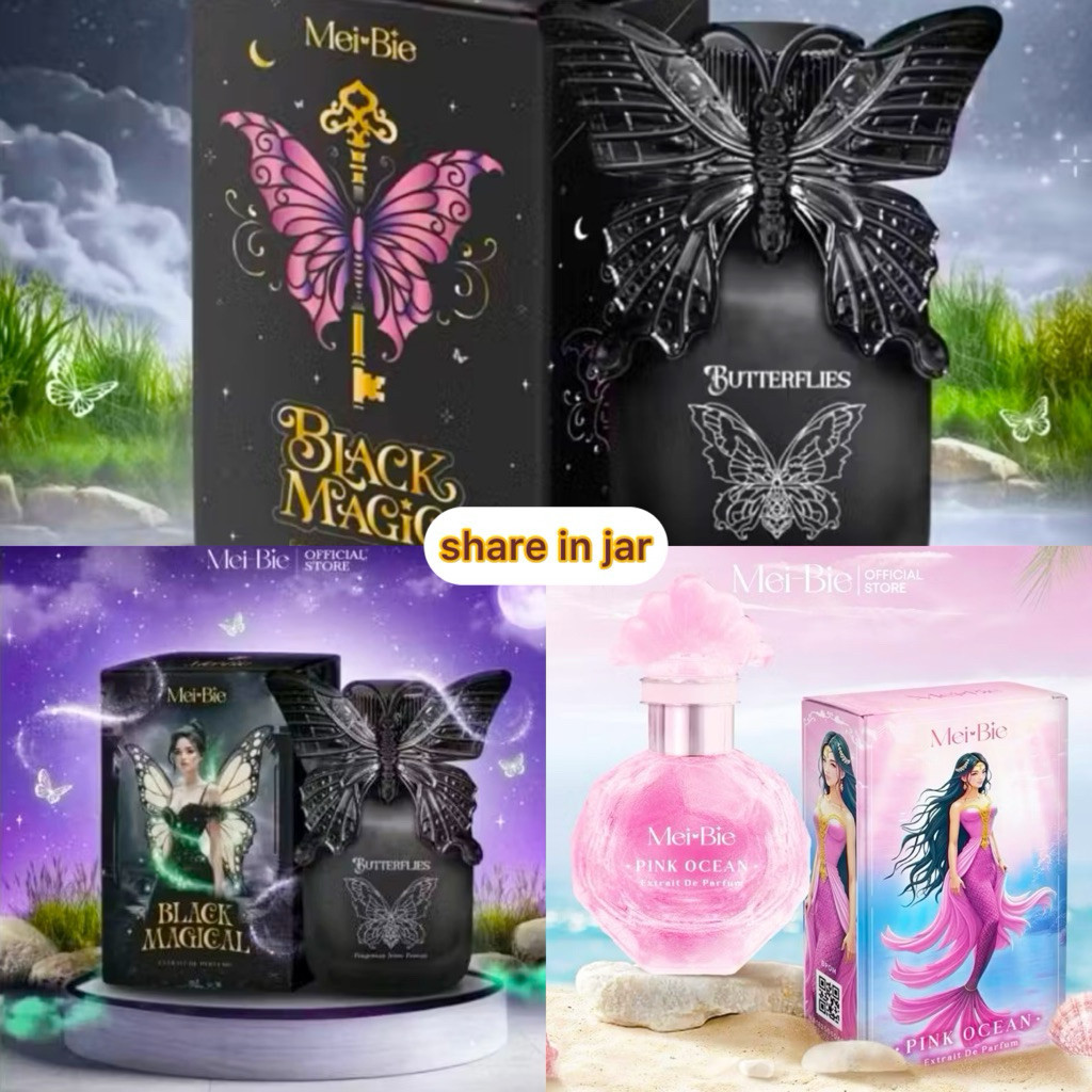 INSPIREED  30ML MEIBEI PARFUM (BLACK MAGIC ,BLACK MAGICAL dan PINK OCEAN) extrait de parfum (share i