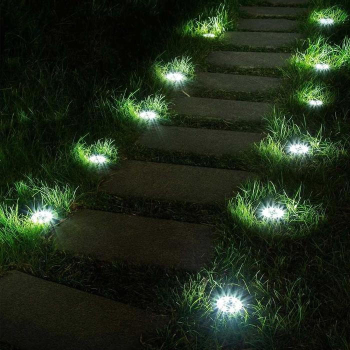 Lampu Tanam Taman Tenaga Surya Solar Power Waterproof 8 LED tancap outdoor solar cell panel lantai -
