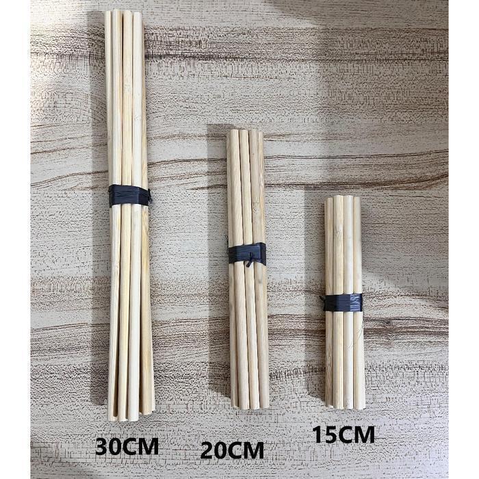 (10 pcs) Dowel Kayu Ramin 6mm Stik Kayu Bulat Buket Bunga Dowel Stik Kayu KB53 - BULAT 15 CM NR33