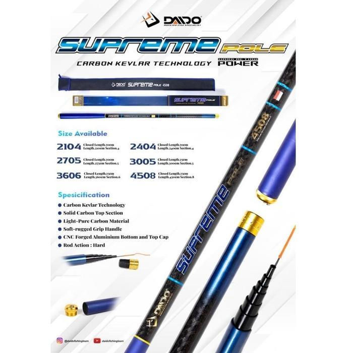 joran tegeg pancing daido supreme strong kevlar pilihan 210 240 270 300 360 450 540 carbon kevlar
