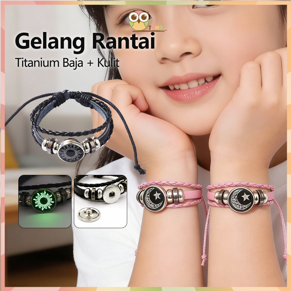 JCHO Gelang Couple Kekasih Matahari dan Bulan Gelang Matahari dan Bulan Banyak Lapisan Gelang Couple