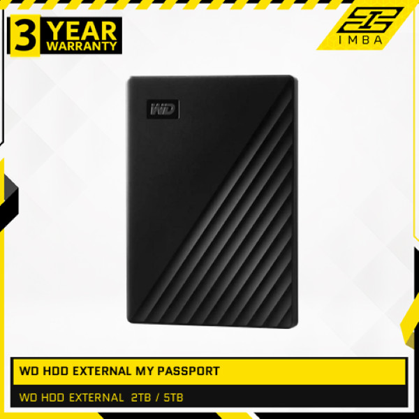 WD HDD EXTERNAL MY PASSPORT 2TB 5TB BLACK