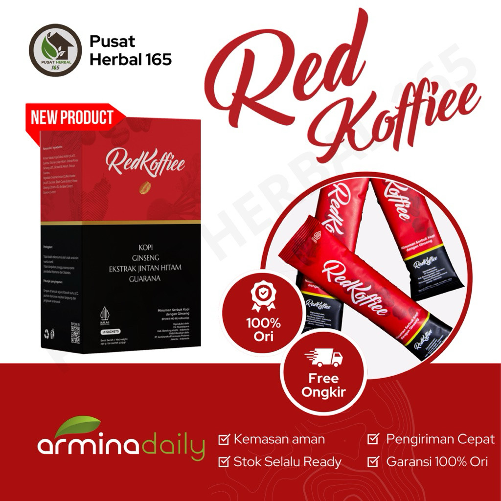 Kopi Merah Original Red Koffiee Armina Daily 1 box isi 10 sachet Untuk Kesehatan