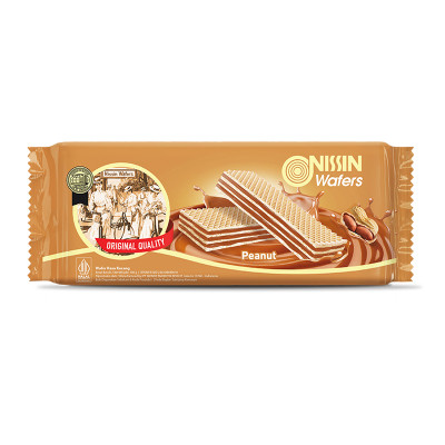 Nissin Wafer Peanut 100gr - Wafer Lapis Krim Kacang Gurih & Renyah