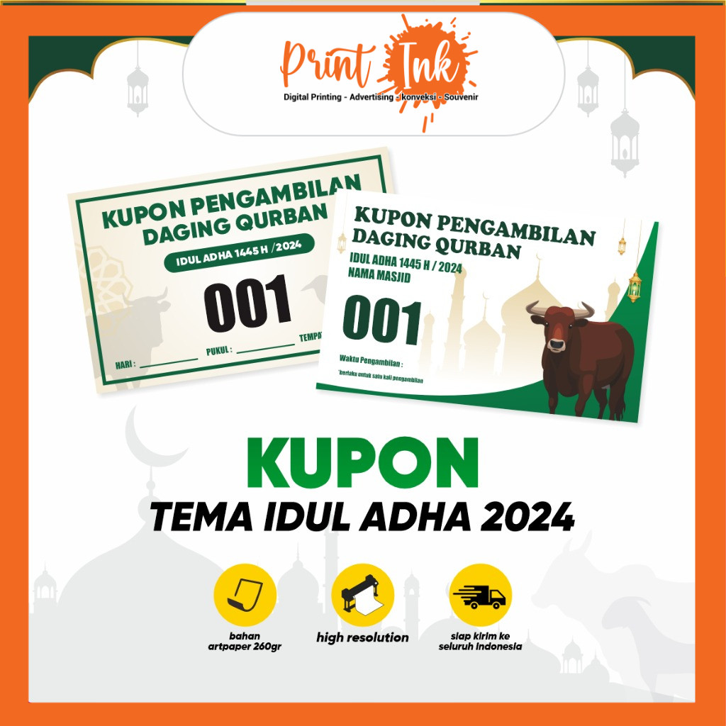 Cetak Kupon/ Kupon Idul Adha/ Voucher Pengambilan Daging / Kupon Idul Adha Hewan Kurban