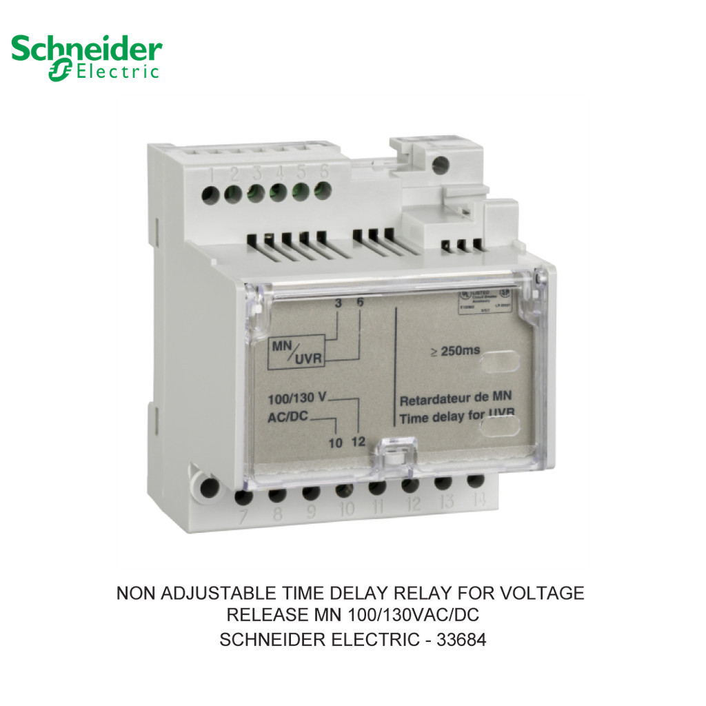NON ADJUSTABLE TIME DELAY RELAY FOR VOLTAGE RELEASE MN 100/130V AC/DC 33684