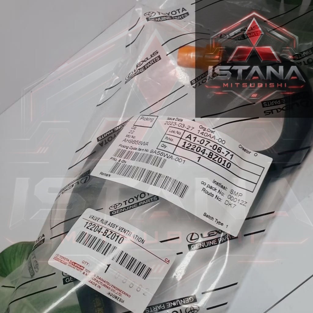 Selang Valve PCV+Valve PCV Original Toyota Avanza Xenia Rush Terios