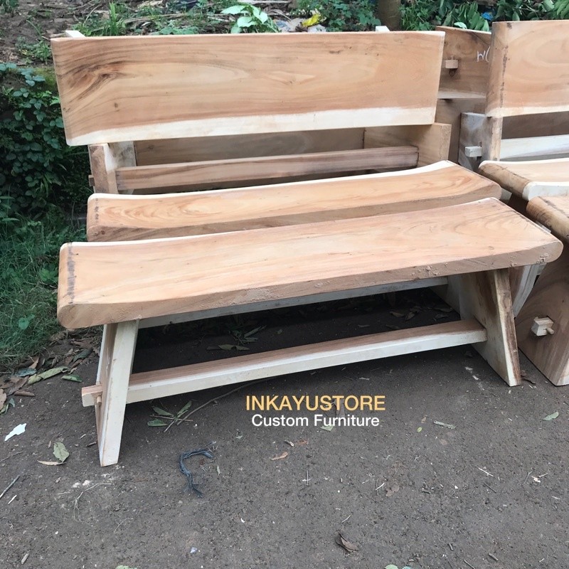 FREE ONGKIR BANGKU KAYU SOLID TANPA SAMBUNGAN | BENCH KAYU SOLID | BANGKU OUTDOR KAYU SOLID