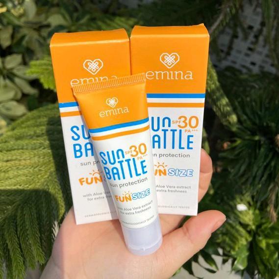 NEW EMINA Sunscreen Sun Battle - Sunscreen Emina Sunbatte 23ml dan 50ml Facial Wajah Mencerahkan