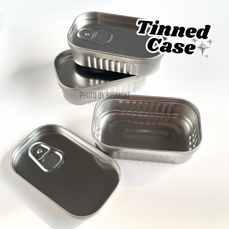 Bibimcat - Tin Case Bentuk Makanan Kaleng Polos Tanpa Isi Kotak Penyimpanan Unik Stationery Box