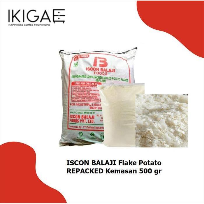 ISCON BALAJI FLAKE POTATO / HUNGRITOS TEPUNG KENTANG KEMASAN REPACKED 500 GR - Kasar