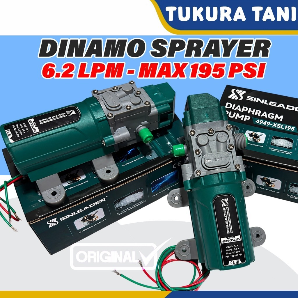 ORIGINAL SINLEADER 195psi -XSL195PSI - Dinamo pompa dc MAX 195 PSI 6.2LPM