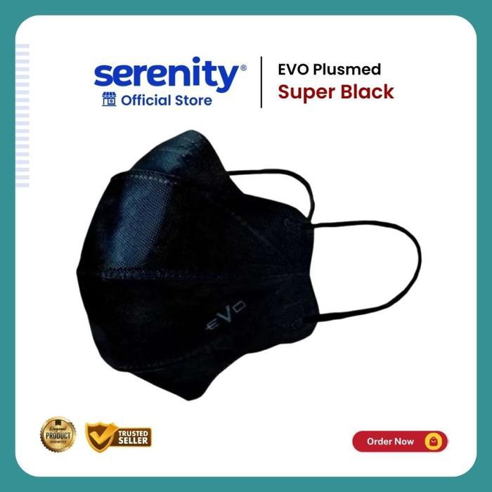 Masker EVO Plusmed Super Black - 4D Surgical Face Mask - EVO SUPER BLACK