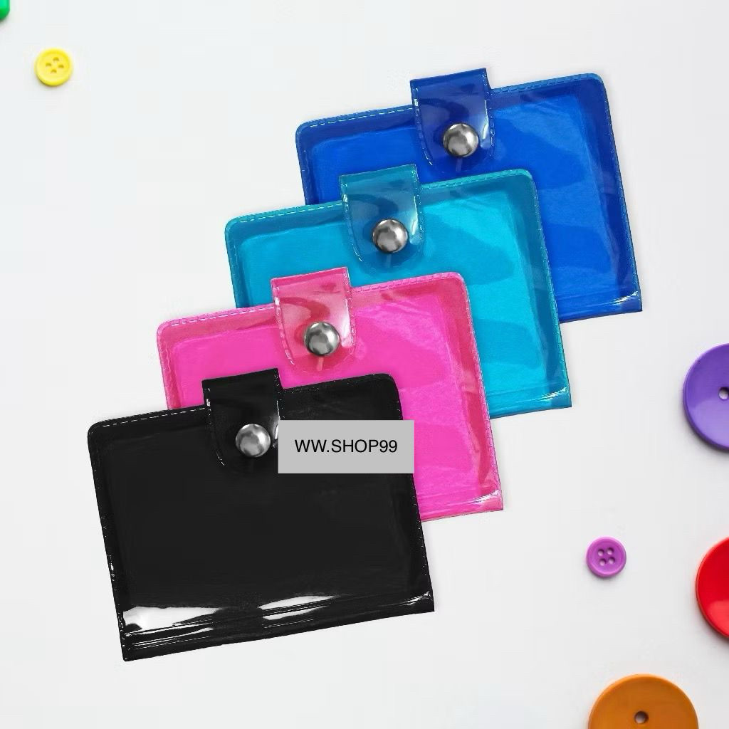 DOMPET KARTU KANCING / DOMPET MINI TRANSPARAN / DOMPET ALBUM LOGAM DAN KARTU