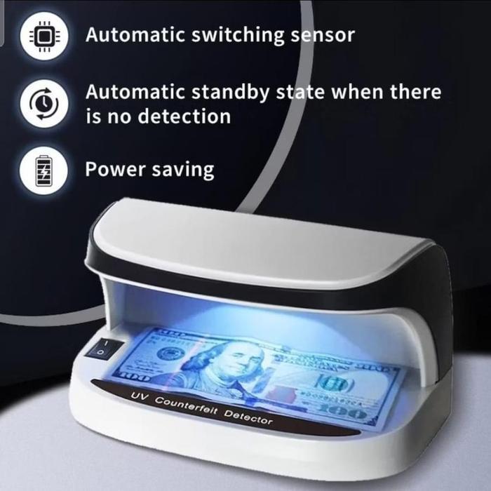 Lampu Deteksi Uang UV Counterfeit Detector Charge Portable Sensor Otomatis
