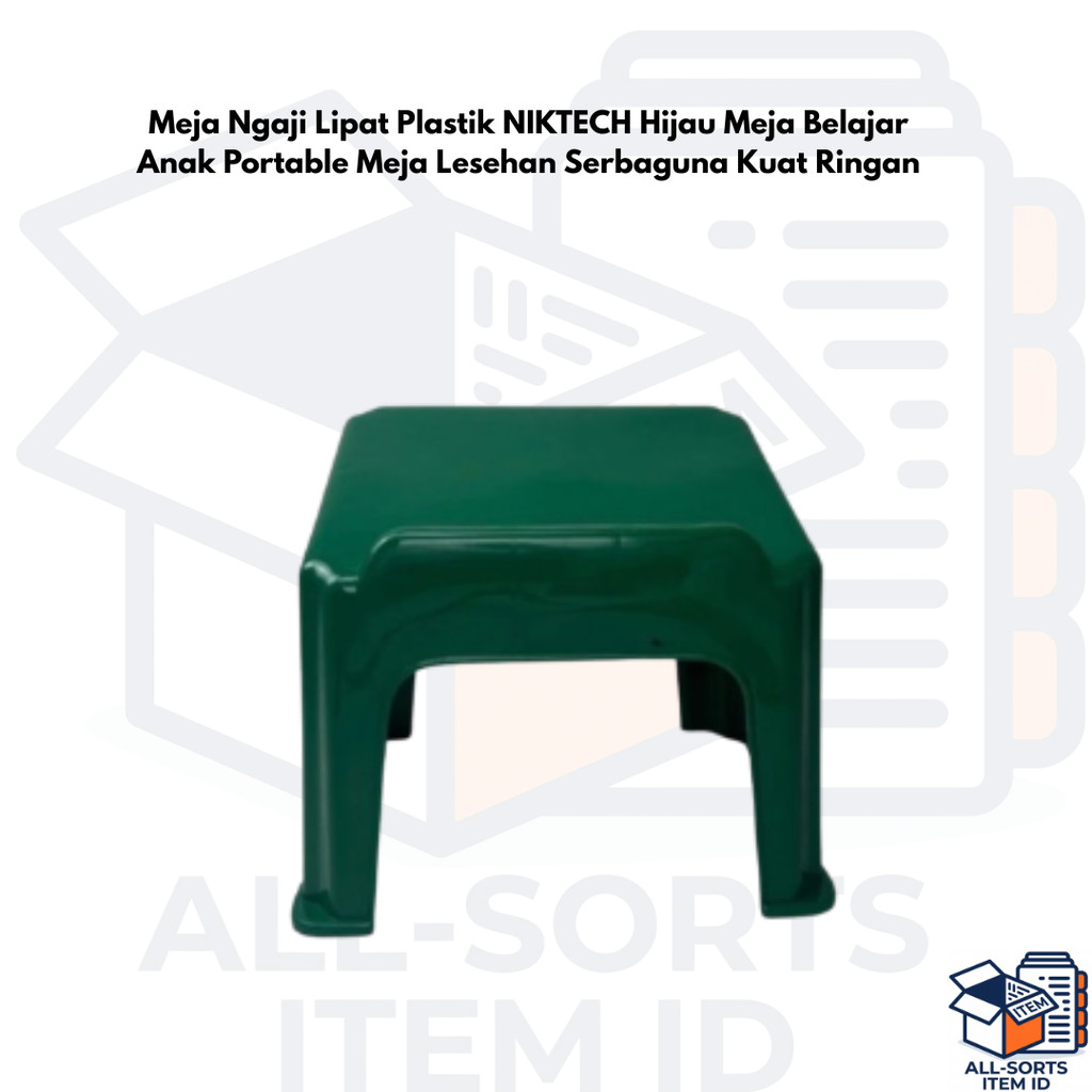 Meja Ngaji Lipat Plastik NIKTECH Hijau Meja Belajar Anak Portable Meja Lesehan Serbaguna Kuat Ringan