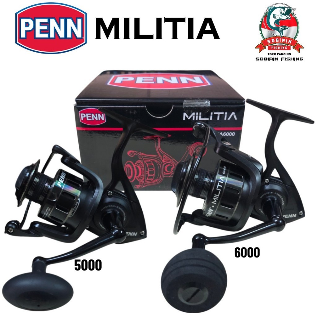Reel PENN MILITIA Power handle 4000 5000 6000 bervarian | REEL PENN MILITIA WATERPROOF TERBARU
