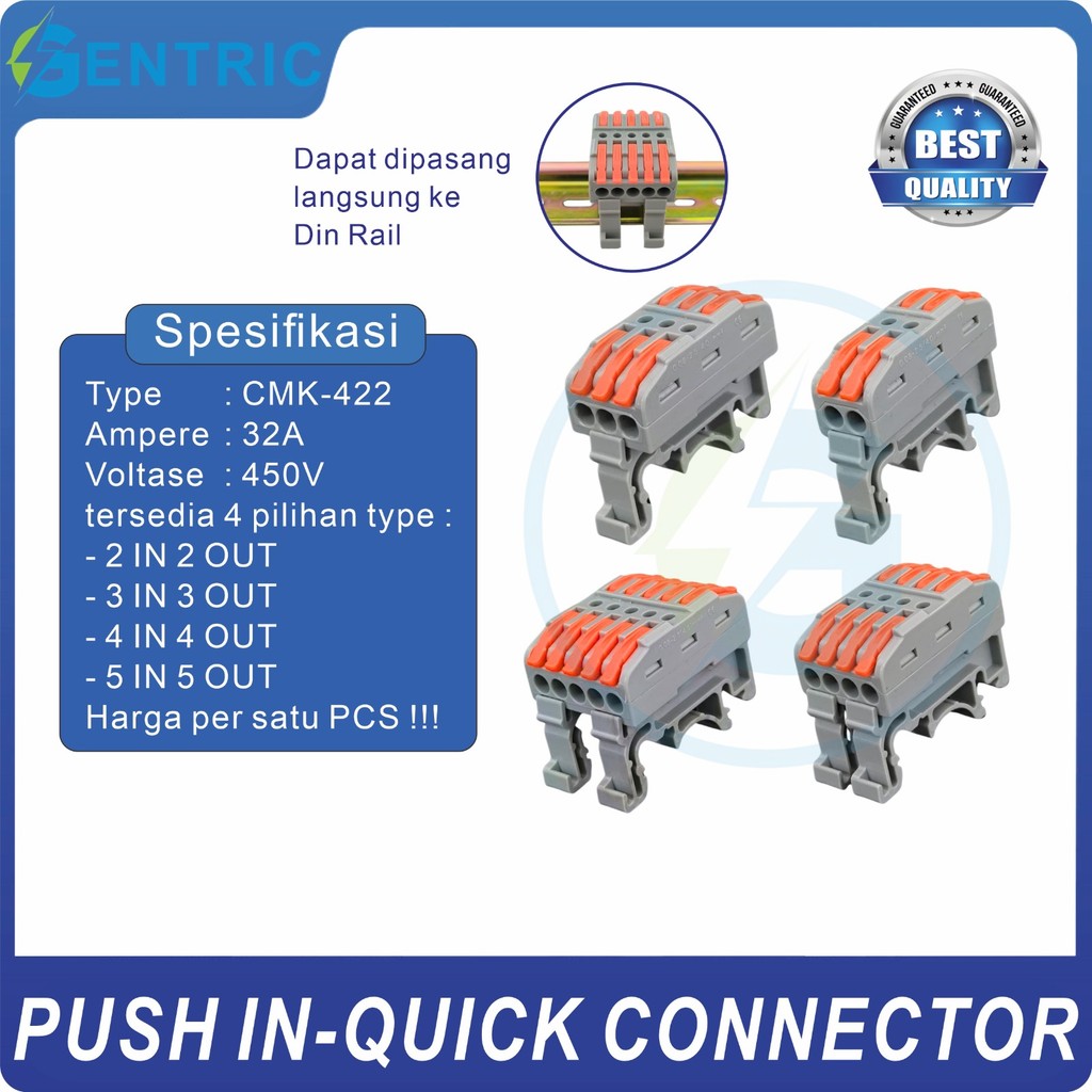 Konektor Kabel Din Rail / Wire PUSH IN Terminal Block CMK Connector. BEST QUALITY
