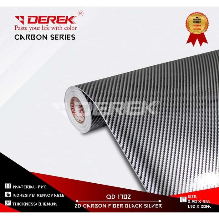 Sticker Carbon 2D Derek - Silver