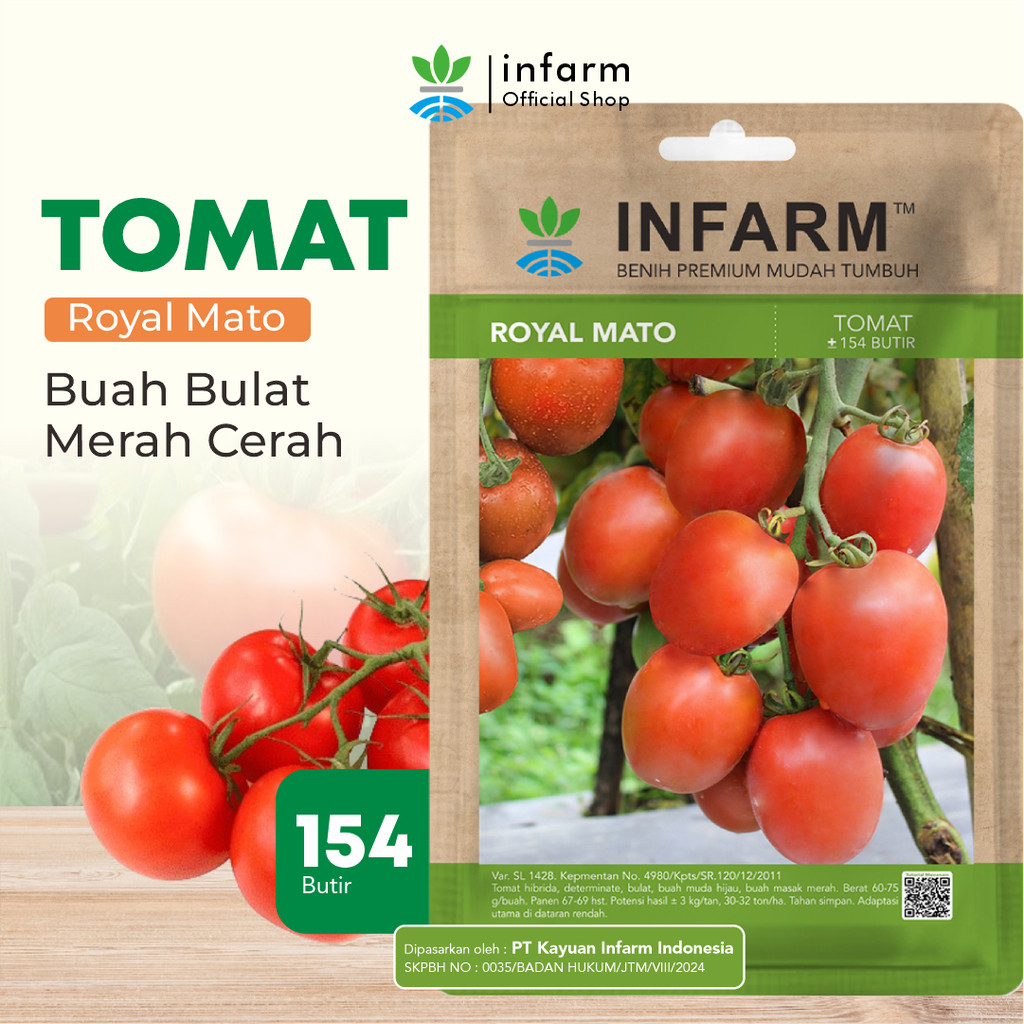 INFARM - Benih Buah Tomat Bulat Royalmato, Benih Buah Tomat Bulat Unggul Bibit Buah Tomat Bulat Supe