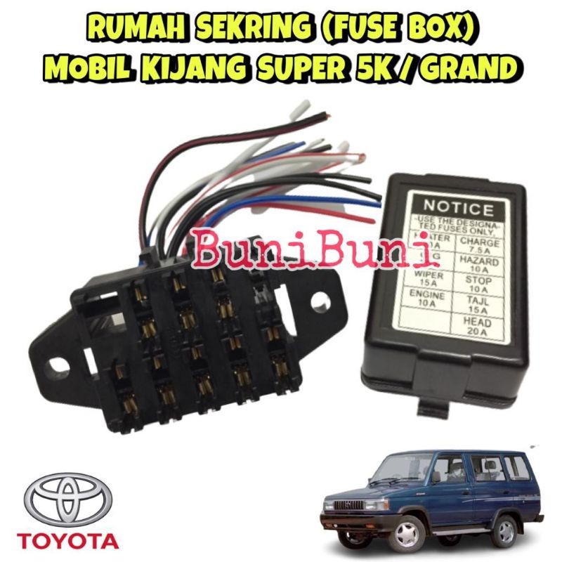READY Fuse Box / Rumah Sekring Sikring Mobil KIJANG Super 5K / Rover Dan KIjang Grand Universal
