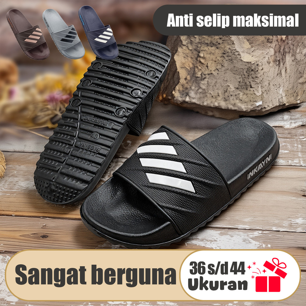 Inkayni Sandal Pria Slop Karet Wanita Jelly Terbaru Sandal Pria Slop Karet Ori Sandal Pria Slop Full