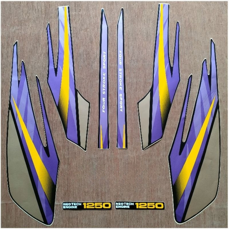 Striping Original Honda GL Pro hitam Lis ungu tahun 1996 1997